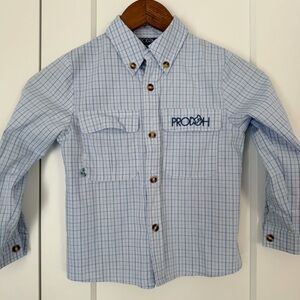 Prodoh Boys Size 5 Plaid Fishing Button Down